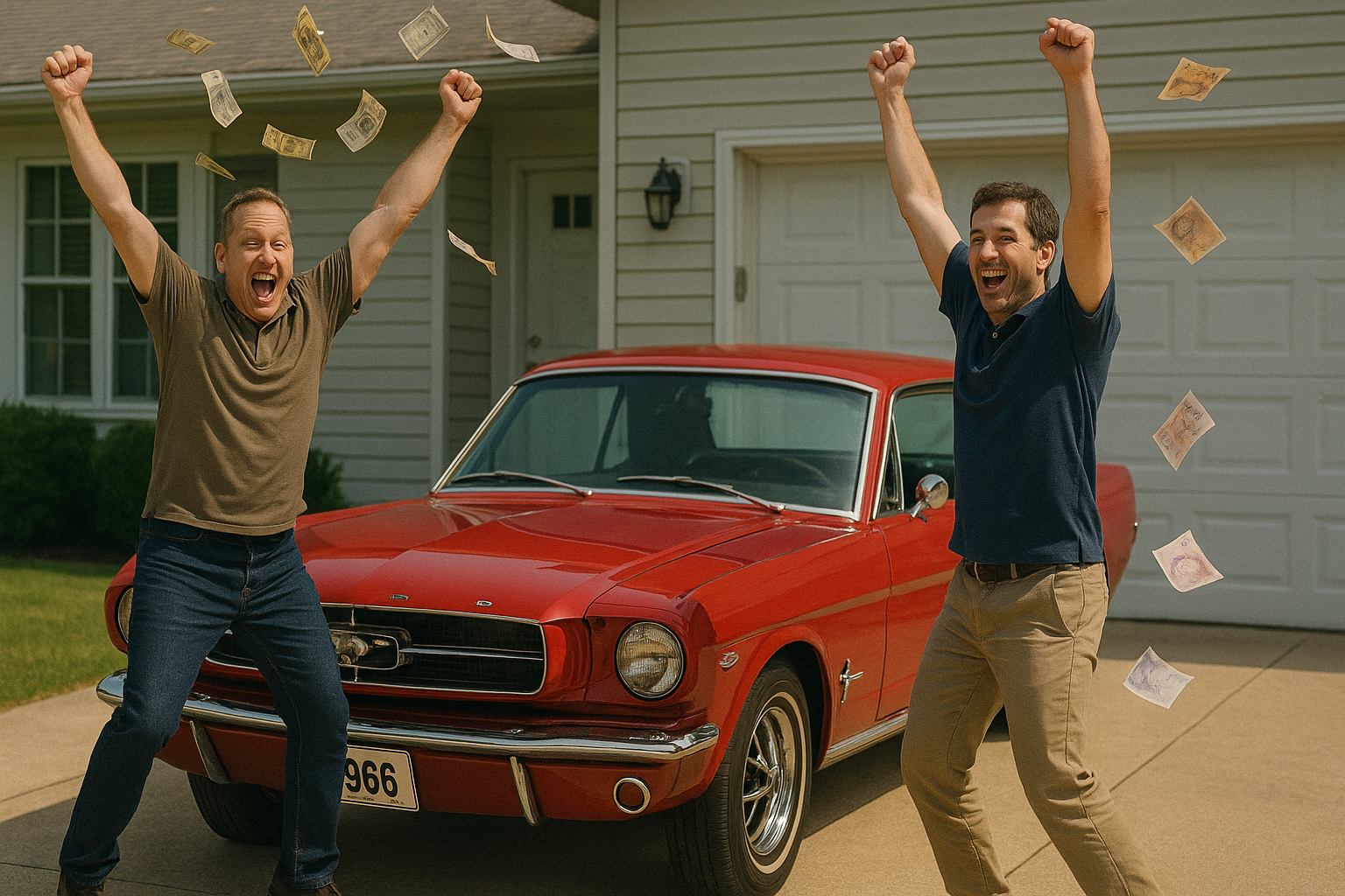 Currency exchange concept illustration showing international money transfer for car purchases