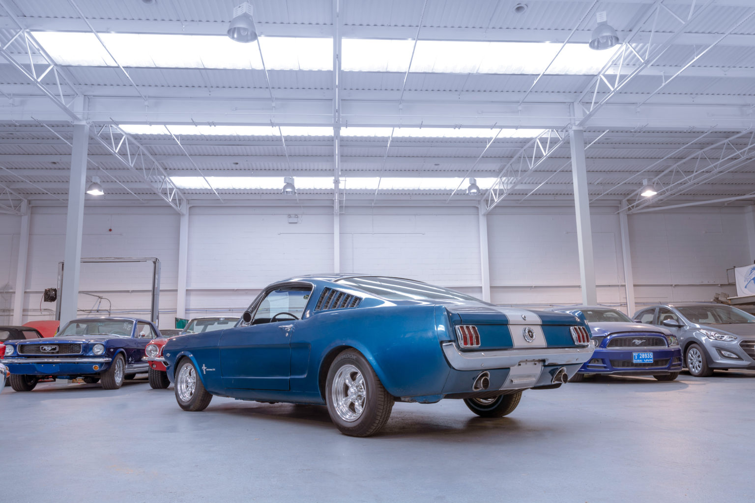1965 Ford Mustang undergoing preparation for UK roads