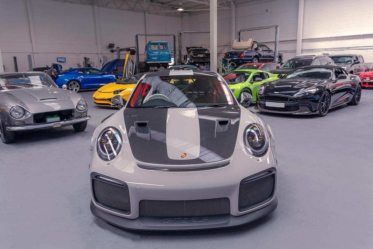 Classic Porsche being prepared for UK shipping