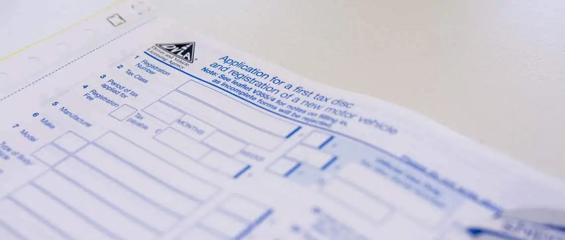 DVLA V55/5 and V55/4 forms for vehicle registration