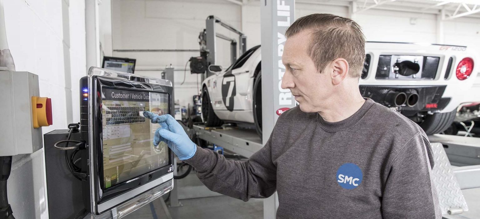 Imported car undergoing MOT testing