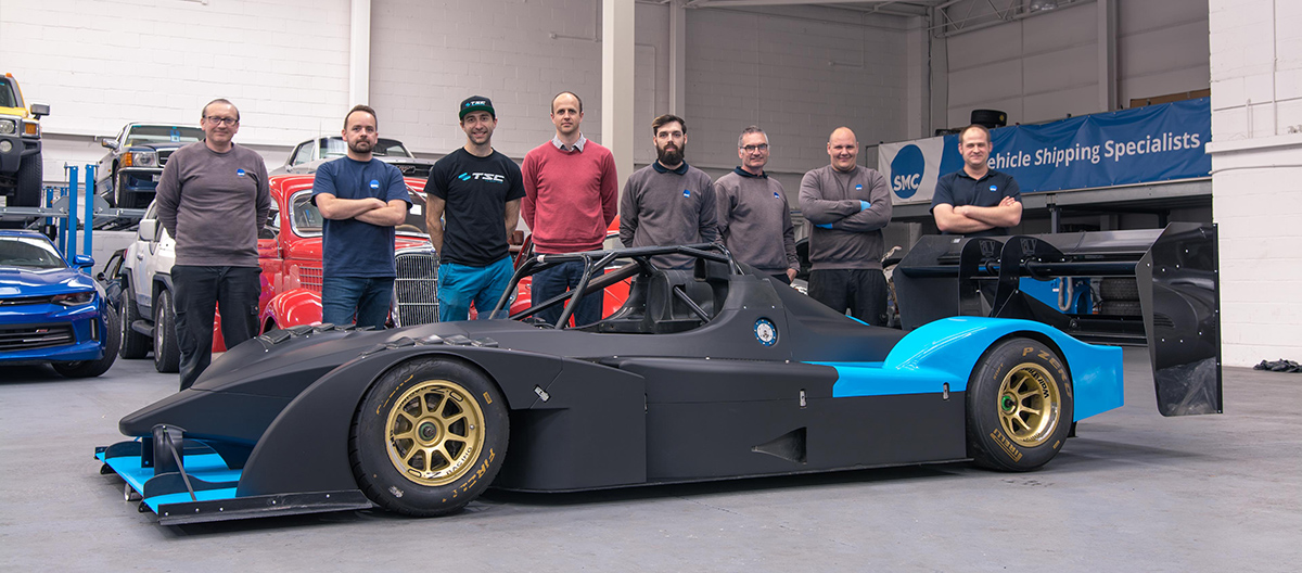 Race car being professionally shipped in the UK